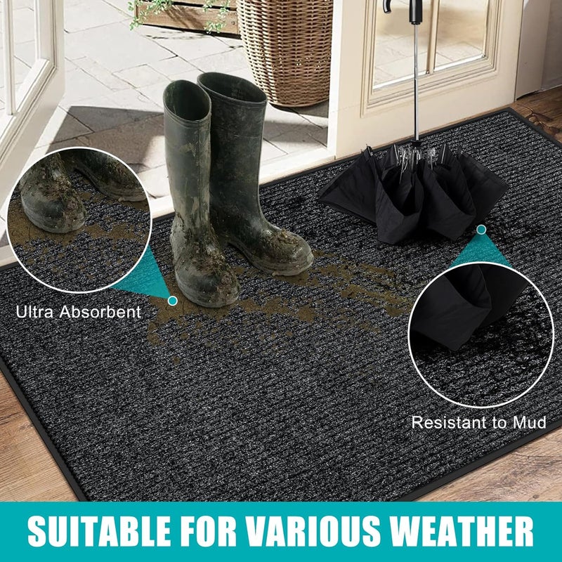 Azadx 2'x3' Front Door Mat Heavy Duty Indoor Outdoor Door Mat Non-Slip Backing Doormat for Entryway Stain and Fade Resistant Commercial Floor Mats Entry Mat Low Profile Welcome Door Mats - Image 3